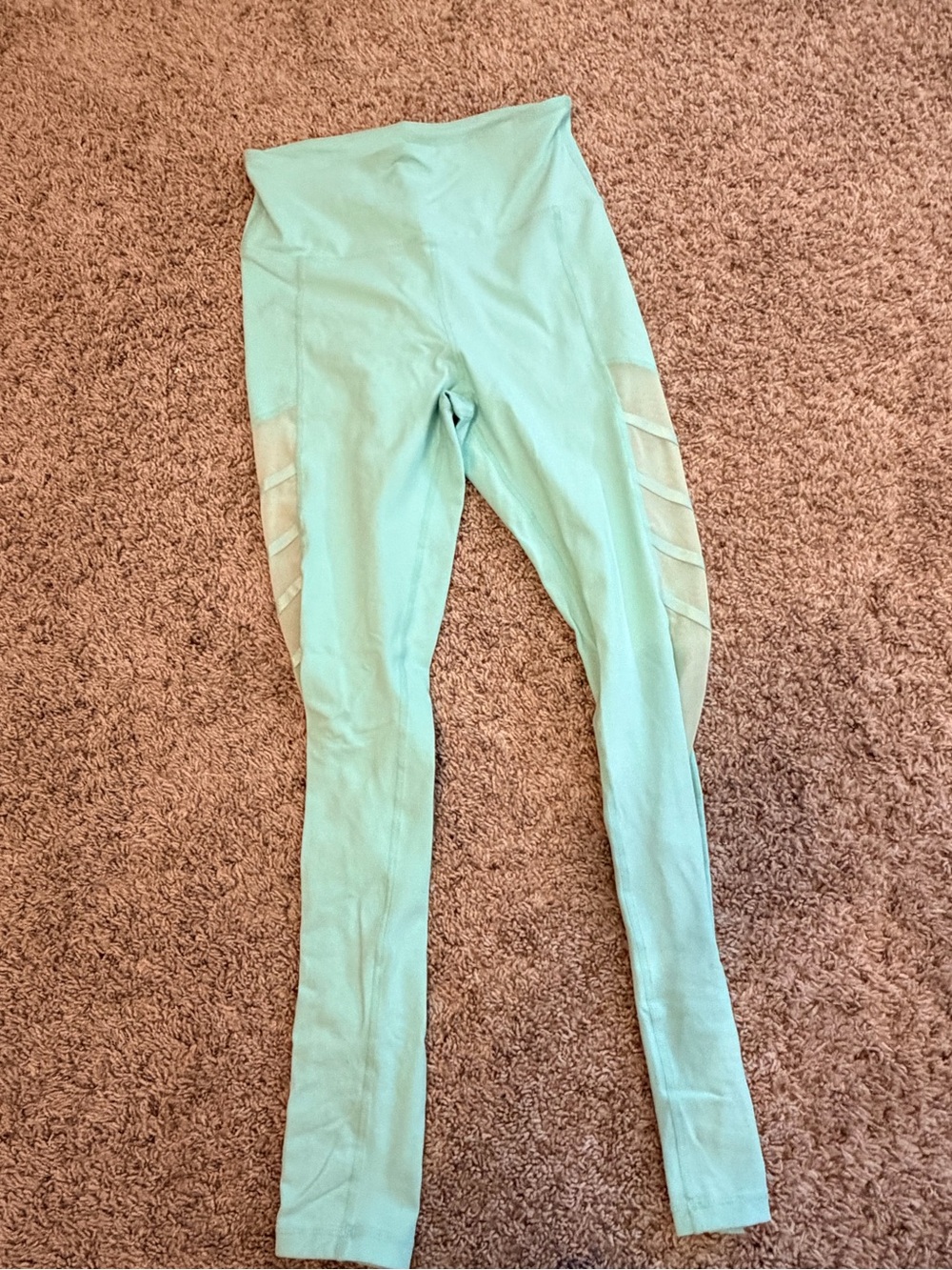 BuffBunny Mint Green High-Waist Mesh Panel Leggings